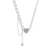 Kunststof parel ketting, Zinc Alloy, met Plastic Pearl, met 1.97inch extender keten, mode sieraden & voor vrouw, nikkel, lood en cadmium vrij, Lengte Ca 17.09 inch, Verkocht door PC