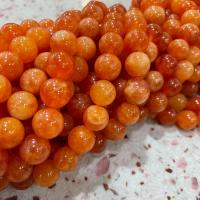 Sunstone Bead, Rund, DIY, rödorange, Såld Per Ca 38 cm Strand