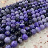 Natuurlijke Effloresce Agaat kralen, Ronde, DIY, purper, Per verkocht Ca 38 cm Strand