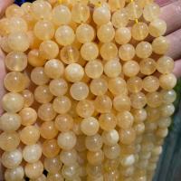 Natural Citrine Beads Round DIY yellow Sold Per Approx 38 cm Strand