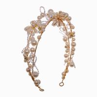 Zinc Alloy Jewelry Set with Plastic Pearl gold color plated 2 pieces & vintage & for woman white nickel lead & cadmium free 35mm 50mm Inner Approx 165mm Sold By Set