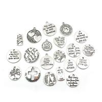 En alliage de zinc message Pendentifs, Placage, DIY & mélangé, plus de couleurs à choisir, protéger l'environnement, sans nickel, plomb et cadmium, 20mm, 20PC/sac, Vendu par sac