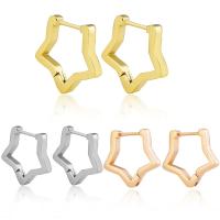 Huggie Orecchino ad anello, 304 acciaio inox, Stella, gioielli di moda & unisex, nessuno, 18.50x2.50x18mm, Venduto da coppia