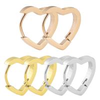 Huggie Orecchino ad anello, 304 acciaio inox, Cuore, gioielli di moda & per la donna, nessuno, 15x3x16mm, Venduto da coppia