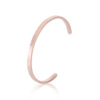 Acier inoxydable 304 bracelet manchette, bijoux de mode & pour femme, couleur or rose, 4.50mm, Diamètre intérieur:Environ 50mm, Vendu par PC