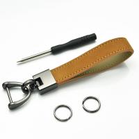 Key Chain, Koskind, med PU & Zinc Alloy, sølvfarvet forgyldt, Bærbare & Unisex, flere farver til valg, 124x25mm, Solgt af PC