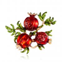 Enamel Brooch Zinc Alloy Garnet plated for woman nickel lead & cadmium free Sold By Lot