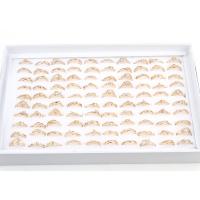 Anel de dedo do rhinestone, liga de zinco, unissex & com strass, dourado, 17mm, 100PCs/box, vendido por box