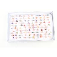 Anel de dedo do rhinestone, liga de zinco, para mulher & com strass, cores misturadas, 17mm, 100PCs/box, vendido por box