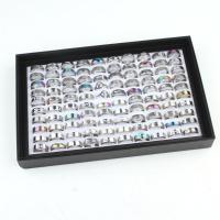 Edelstahl Ringe, 304 Edelstahl, unisex, gemischte Farben, 17mm, 100PCs/Box, verkauft von Box