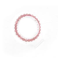 Quartz Armbånd, Strawberry Quartz, Unisex, rød, 6-7mm, Længde Ca. 21 cm, Solgt af PC