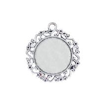 Zinc Alloy vedhæng Cabochon Setting, forgyldt, flere farver til valg, 37mm, Solgt af PC