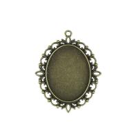 Zinc Alloy vedhæng Cabochon Setting, forgyldt, antik guld farve, 61x48mm, Solgt af PC