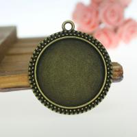 Liga de zinco Pendant Cabochon Ambiente, cor de bronze antiga, 38mm, vendido por PC