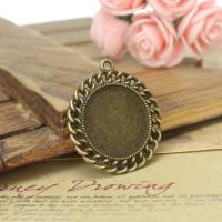 Zinc Alloy vedhæng Cabochon Setting, antik bronze farve, 29mm, Solgt af PC