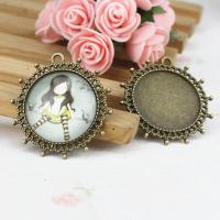 Zinc Alloy Pendant Cabochon Setting antique bronze color 43mm Sold By PC