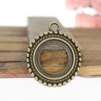 Zinc Alloy vedhæng Cabochon Setting, antik bronze farve, 30mm, Solgt af PC