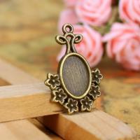 Pendentif en alliage de zinc Cabochon Cadre, couleur bronze antique, 32x23mm, Vendu par PC