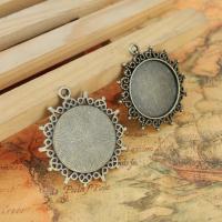 Zinc Alloy vedhæng Cabochon Setting, antik bronze farve, 38mm, Solgt af PC