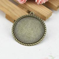 Liga de zinco Pendant Cabochon Ambiente, cor de bronze antiga, 42mm, vendido por PC