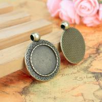 Zinc Alloy Pendant Cabochon Setting antique bronze color 18mm Sold By PC