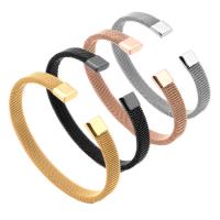 304 roestvrij staal Manchet Bangle, voor de mens, meer kleuren voor de keuze, 50-56mm, Verkocht door PC