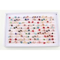 Indkøbskurv fingerring, Zinc Alloy, for kvinde & med rhinestone, blandede farver, 17mm, 100pc'er/Box, Solgt af Box