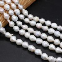 Barok Gekweekte Zoetwater Parel kralen, Gekweekte Zoetwater genucleëerde Pearl, Natuurlijk & DIY, wit, 10-13mm, Per verkocht 36 cm Strand