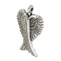 Wing Shaped Zinc Alloy Privjesci, Cink Alloy, možete DIY & pocrniti, izvorna boja, 16x29x3mm, Rupa:Približno 2mm, 100računala/Lot, Prodano By Lot