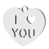 Stainless Steel Heart Pendants 304 Stainless Steel fashion jewelry original color Approx 1mm Sold By PC