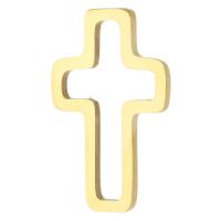 Nerezová ocel Cross Přívěsky, 304 Stainless Steel, Kříž, DIY, zlatý, 10x16x1mm, Prodáno By PC