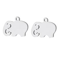 Ruostumaton teräs Animal Riipukset, 304 Stainless Steel, Norsu, muoti korut, alkuperäinen väri, 13x10x1mm, Reikä:N. 1mm, Myymät PC