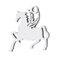 Acciaio inossidabile Animal Ciondoli, 304 acciaio inox, Cavallo, gioielli di moda, colore originale, 13x13x1mm, Foro:Appross. 1mm, Venduto da PC