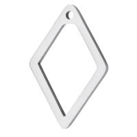 Edelstahl Schmuck Anhänger, 304 Edelstahl, Rhombus, Modeschmuck, originale Farbe, 12x18x1mm, Bohrung:ca. 0.5mm, verkauft von PC