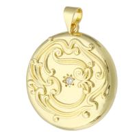 Cubic Zirconia Micro Pave Brass Pendant Round gold color plated micro pave cubic zirconia nickel lead & cadmium free Approx 3.5mm Sold By PC