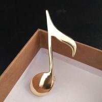 Zinc Alloy Brocher, Music Note, forgyldt, mode smykker & Unisex, gul, nikkel, bly & cadmium fri, 30x60mm, Solgt af PC