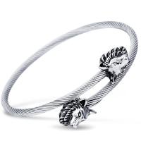 316L rozsdamentes acél Cuff Bangle, Kerek, galvanizált, divat ékszerek & egynemű, több színt a választás, 58x3mm,14x11mm, Által értékesített PC