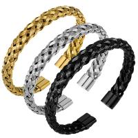 316L nerezové oceli Cuff náramek, Kolo, Nastavitelný & módní šperky & unisex, více barev na výběr, 8mm, Délka 17 cm, Prodáno By PC