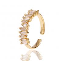 ottone Anelli Cuff, placcato color oro, Micro spianare cubic zirconia & per la donna, 22mm, Venduto da PC