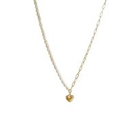 Kunststof parel ketting, Zinc Alloy, met Plastic Pearl, met 1.97inch extender keten, mode sieraden & voor vrouw, nikkel, lood en cadmium vrij, Lengte Ca 16.54 inch, Verkocht door PC