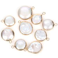 Freshwater Pearl Vedhæng, Ferskvandsperle, med Zinc Alloy, hvid, 12-18mm, Solgt af PC