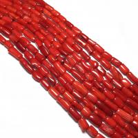 Synthetische koraalkralen, Synthetische Coral, Onregelmatige, DIY, rood, 5x10-6x10mm, Per verkocht 38 cm Strand