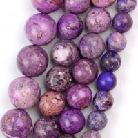 Indruk Jasper Kraal, Ronde, DIY, purper, Per verkocht 37-39 cm Strand