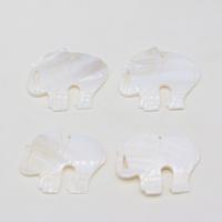 Shell Hangers, Freshwater Shell, Olifant, Gesneden, wit, 45x45mm, Verkocht door PC