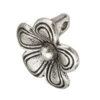 Sinc Alloy Torthaí Button, Flower, DIY & blacken, dath bunaidh, 15x15x7mm, Poll:Thart 3mm, 100ríomhairí pearsanta/Lot, Díolta De réir Lot