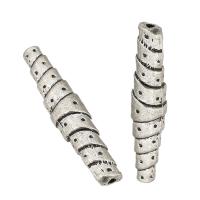 Zinklegering Buis kralen, Zinc Alloy, DIY & zwart maken, oorspronkelijke kleur, 5x25x5mm, Gat:Ca 1mm, 100pC's/Lot, Verkocht door Lot