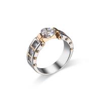 Cubic Zircon Brass δάχτυλο του δακτυλίου, Ορείχαλκος, με Cubic Zirconia, επιχρυσωμένο, διαφορετικό μέγεθος για την επιλογή & για τη γυναίκα & πολύπλευρη, μικτά χρώματα, νικέλιο, μόλυβδο και κάδμιο ελεύθεροι, 7mm, Sold Με PC