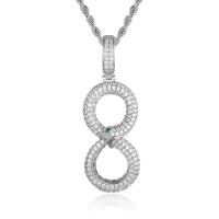 Cubic Zircon Micro Pave Brass Necklace plated Unisex & micro pave cubic zirconia nickel lead & cadmium free Length Approx 24 Inch Sold By PC