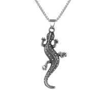 Cruach dhosmálta pendants Ainmhithe, 316 Cruach dhosmálta, Lizard, seanré & jewelry faisin & snasta & DIY & unisex & blacken, dath bunaidh, 65mm, Díolta De réir PC