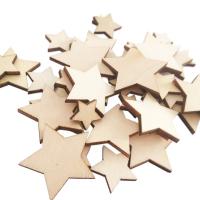 Wood Cabochons Star DIY beige 14-34mm Sold By Bag